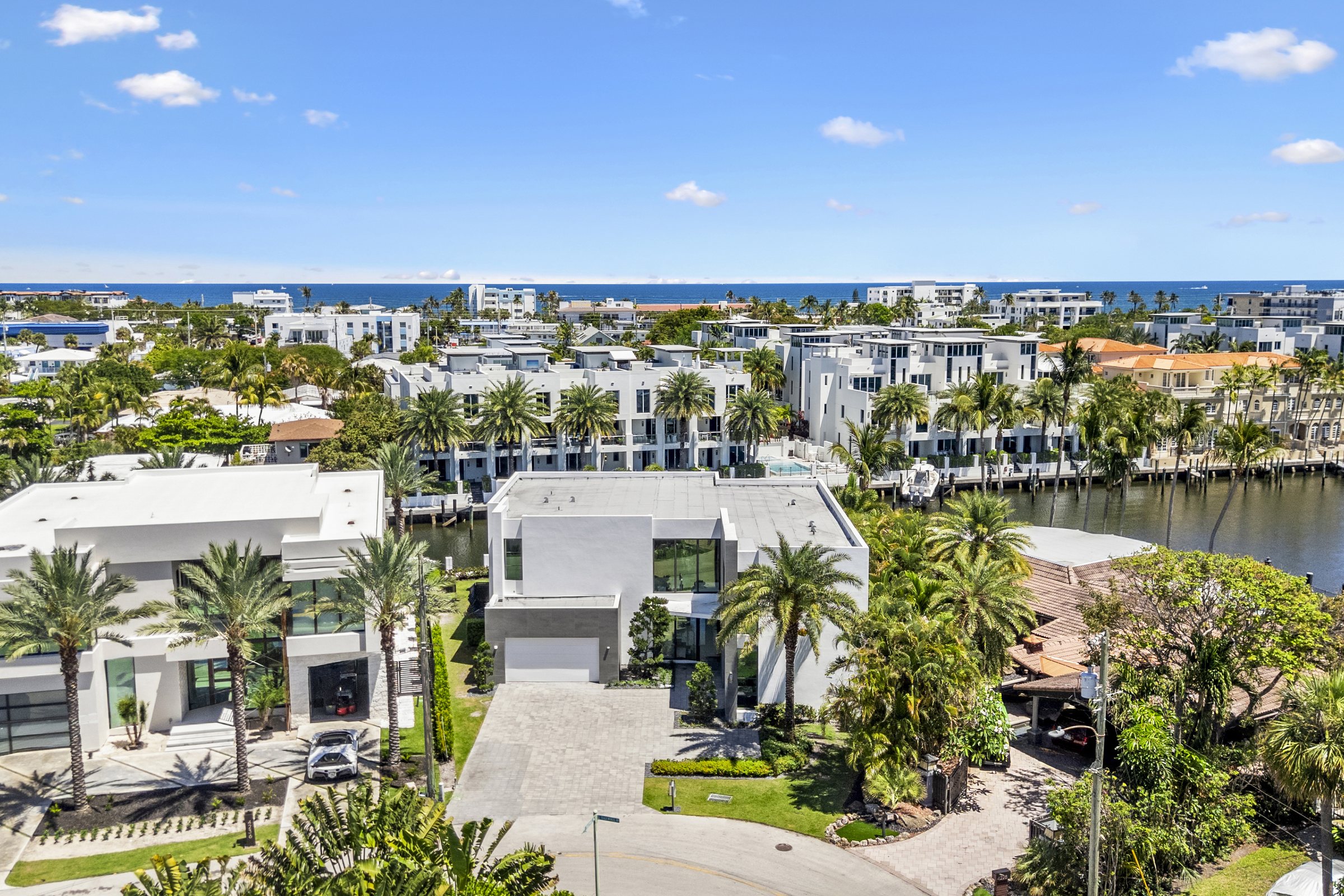 Aerial Toward the Intracoastal at Casa Aqua, 4232 E Tradewinds Ave, Lauderdale-by-the-Sea