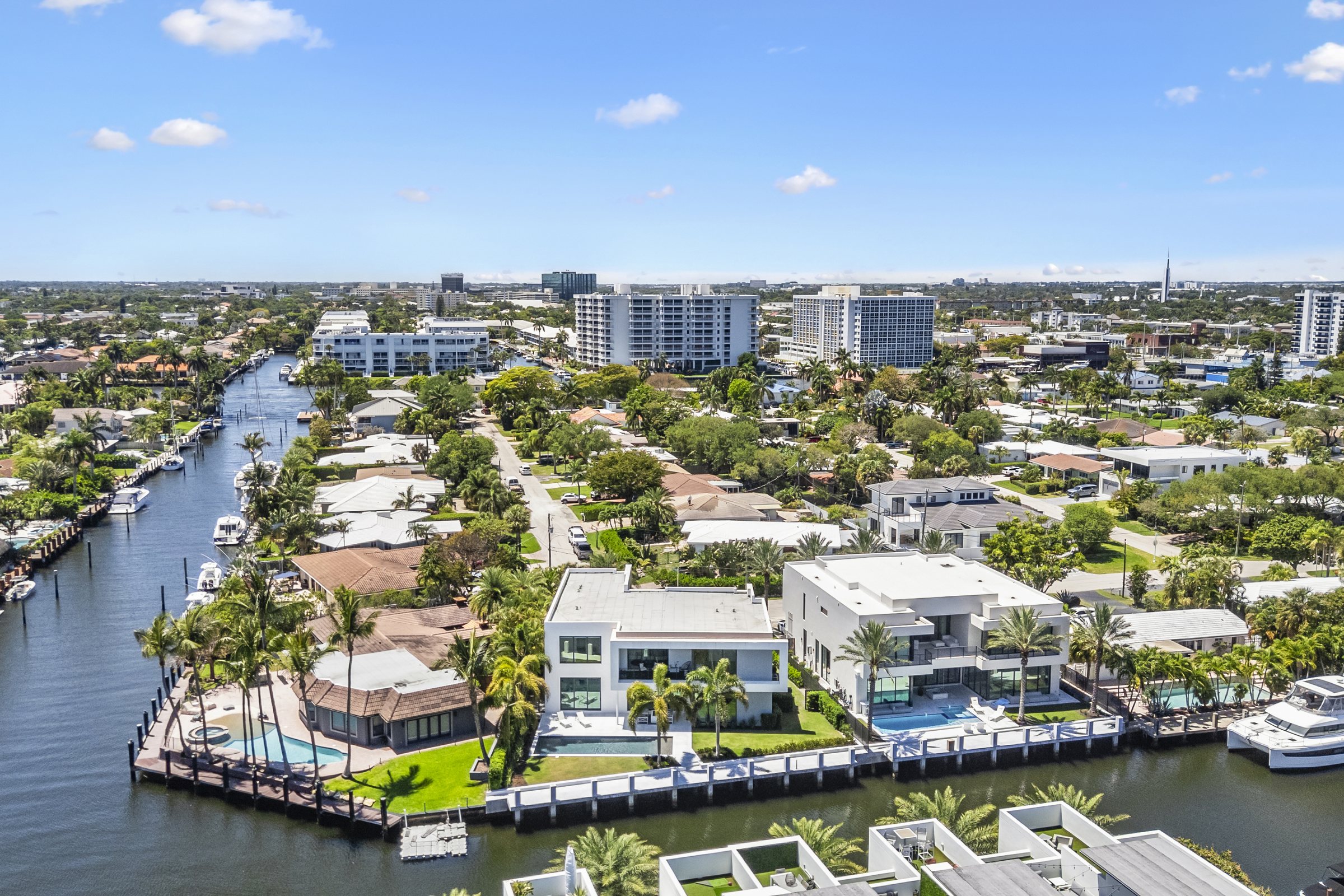 Waterfront Aerial Context at Casa Aqua, 4232 E Tradewinds Ave, Lauderdale-by-the-Sea