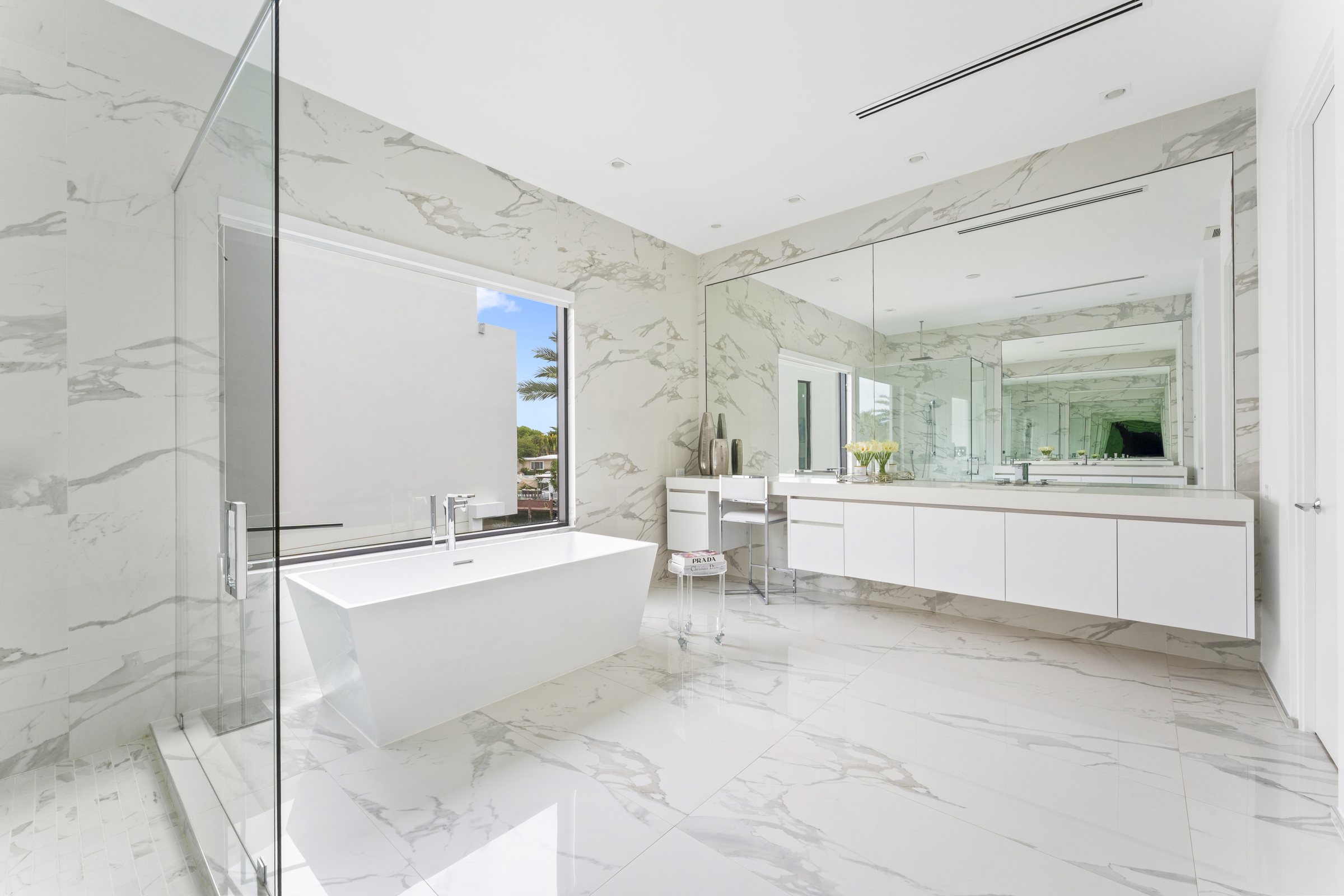 Primary Bath Shower at Casa Aqua, 4232 E Tradewinds Ave, Lauderdale-by-the-Sea